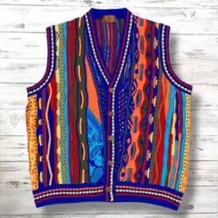 Good design ニットベスト 柄 L相当 1231