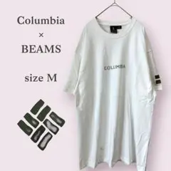 【コロンビア　ビームス】コラボ　Tシャツ　ホワイト　プリント　白黒　M　白　レア