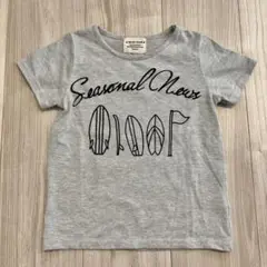 キッズ　Tシャツ　グレー　灰色　110　未使用　ハイビスカス　サーフボード
