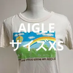 AIGLE カラフル風船と虹デザイン半袖Tシャツ XSアウトドア