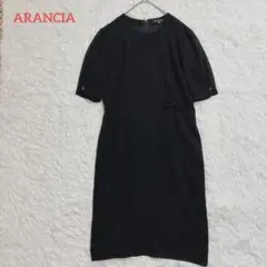アランチャ / フォーマルワンピース　S　礼服　膝下丈　半袖 黒　喪服