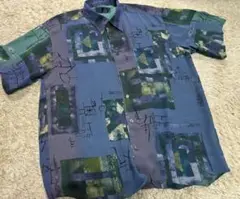 レトロ アロハシャツ 柄シャツ ポリエステル