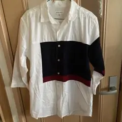 254. THE SHOP TK カラーブロック　七分袖カットソー　XL