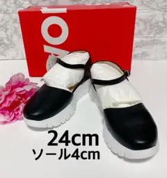タグ付未使用品★wonders 厚底コンフォードサンダル　黒24(472