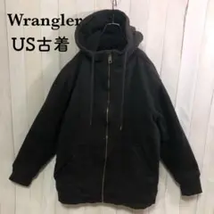 US古着パーカースウェットフルジップラングラーwrangler黒ボア
