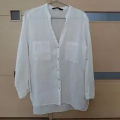 ZARA リネン100% 長袖シャツ