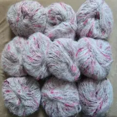 【新品未使用】モヘア毛糸　１0玉　250g　グラデーション　編み物　手芸素材　赤