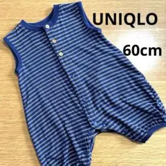 UNIQLO ネイビー ボーダー　タンクトップ ロンパース 60cm