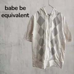 【babe be equivalent】タグ付きレディースパーカー　半袖　M 柄