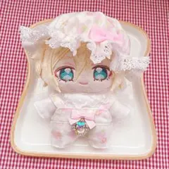 いつぬいサイズ☆ホワイト×ピンクイチゴ柄♡3点set☆あんスタぬい服
