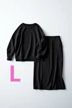 極美品☆リブ イン コンフォート きれい見えするカットソーセットアップL