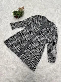 【美品】MISSONI INTIMO ロングカーディガン 総柄 チェック M