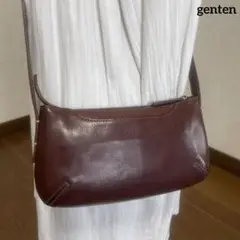 ◇ genten ゲンテン レザーショルダーバッグ ダークブラウン ◇