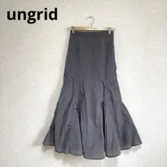 ungrid マーメイドロングスカート ナイロンスカート 光沢感 グレー F