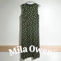 『美品』Mila Owen フラワープリント ノースリーブ ロングワンピース