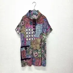 la tooku トップス チュニック カットソー 総柄 カラフル M〜L