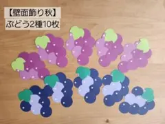 【壁面飾り秋】10月11月ぶどう2色10枚セット　秋の装飾