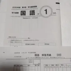 2020年度　第2回　学力推移調査　国語　中1　9月　ベネッセ　学推　問題