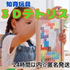 【 知育玩具 】　３Ｄテトリス パズル　積み木　脳トレ　カラフル　ブロック