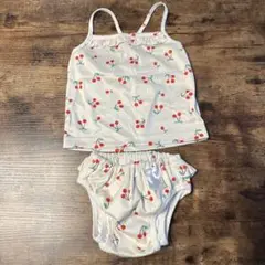 子供服　チェリー柄 ベビー水着セット