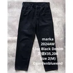 marka 24AW オーガニックコットン 12ozデニム ブラック サイズM