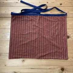 <中古> 綿紬の前掛け　裏付き　ハンドメイド