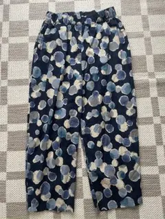 【NARU】綿麻シーチングプリントドットエッグパンツ
