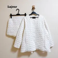 美品 Lajour ラジュール コラボ ハートキルティング セットアップ