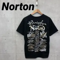 Norton ノートン Ｔシャツ 刺繍 ブラックゴールド メンズ L 黒