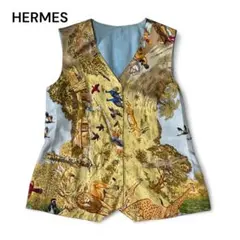 HERMES エルメス ベスト Africa アフリカ アニマル柄