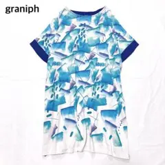 【美品】グラニフ　水彩画風半袖チュニックカットソー
