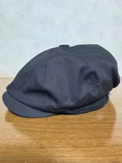 黒のハンチング帽 100%コットン　ブラック