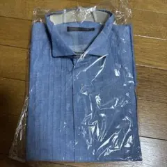 WITH A WHITE ドレスシャツ Mサイズ 青