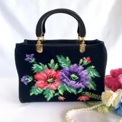 美品 FEILER フェイラー ハンドバッグ ゴールド金具 プラスチックハンドル