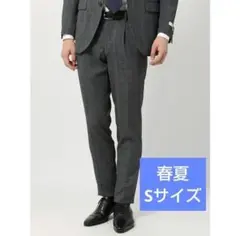 スーツカンパニー イージーパンツ グレンチェック 春夏用 グレー Sサイズ