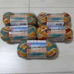 Postcard 毛糸 オレンジ ５玉　イエローストーンの泉