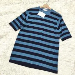 【新品】Christian Dior ボーダー ニット カットソー M ブルー