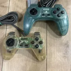 PS1 PS2 HORI コントローラー　クリア　クリアブルー　2個セット