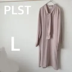 PLST ボウタイロングワンピースLピンク