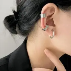 【3点セット】 円 イヤーカフ フープ シルバー ピアス メンズ アクセサリー