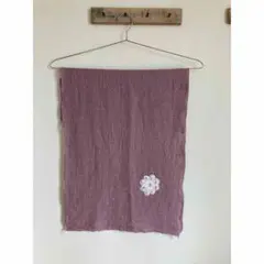 パープル刺繍タオル