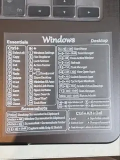 【新品】Windows　ショートカットキー 一覧シール