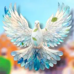 ☆SALE☆【サンキャッチャー】鳩　平和　北欧風　ホワイト　ステンドグラス風