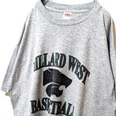 フルーツオブザルーム ミラードウェストバスケット Tシャツグレー灰色XL古着