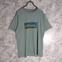 美品✨モンベル　montbell　メンズ　Tシャツ　薄緑　【L】　ロゴイラスト