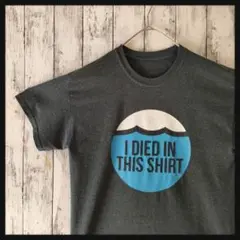 アメリカ古着　半袖Tシャツ　M相当　　杢調くすみブルー