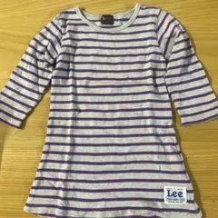 Lee グレー/パープルストライプ 七分袖 トップス 100cm