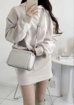 GRL 裏起毛ドルマンスリーブパーカーワンピース pm131