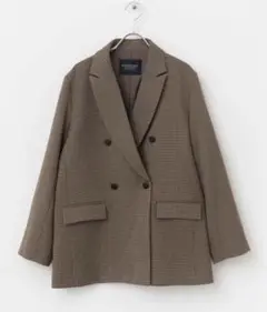 ブラウン系チェック ダブルブレストジャケット