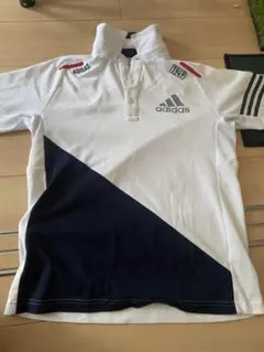 adidas ポロシャツ ホワイト/ネイビー